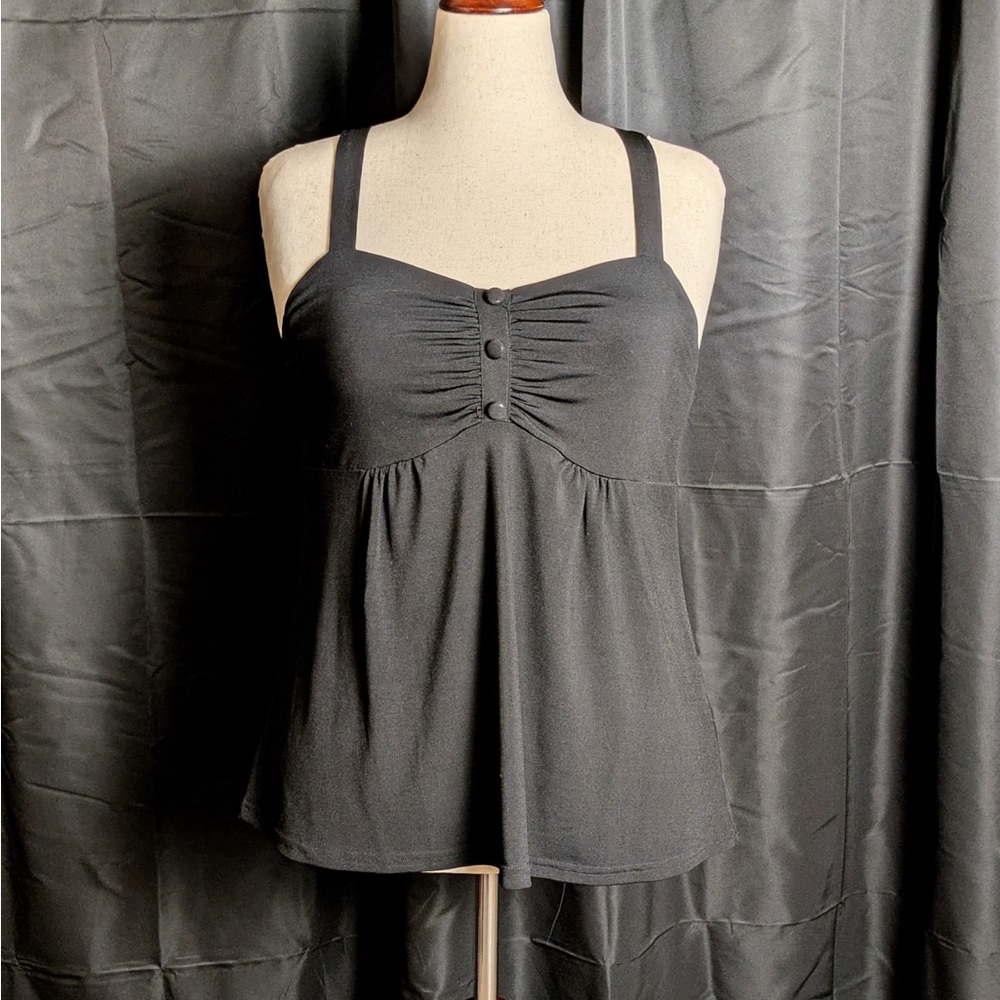 Elegant Vintage Black Women's Sleeveless Blouse